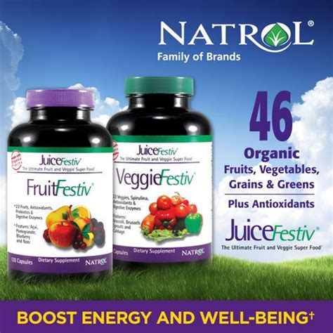 Natrol Juicefestiv Daily Fruit And Veggie 240 Capsules Digestive