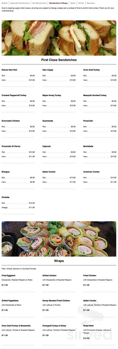 A S Fine Foods of Thornwood menu in Thornwood, New York, USA