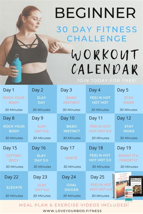 30 Day Beginners Fitness Challenge At Home No Equipment Strength