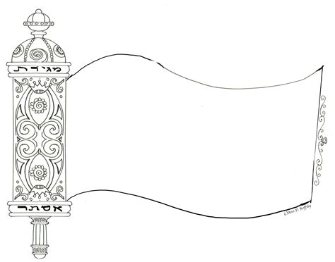 Here are 10 free purim coloring pages. Scroll Coloring Page at GetColorings.com | Free printable ...