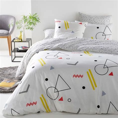 A bunk bed is just two of those sets, but one is on stilts. 1980s-style Geometric bedding at La Redoute | Geometric bedding, Bed linen sets, Bed linen design