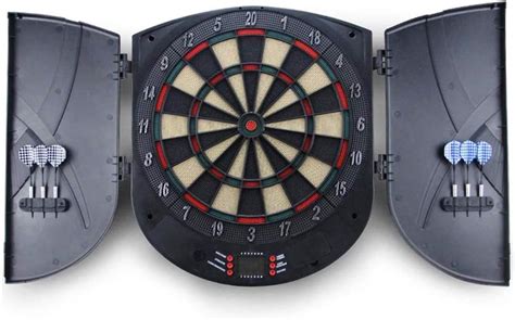 Carachome 17 Inch Dart Board Set With Cabinet Electronic Soft Tip