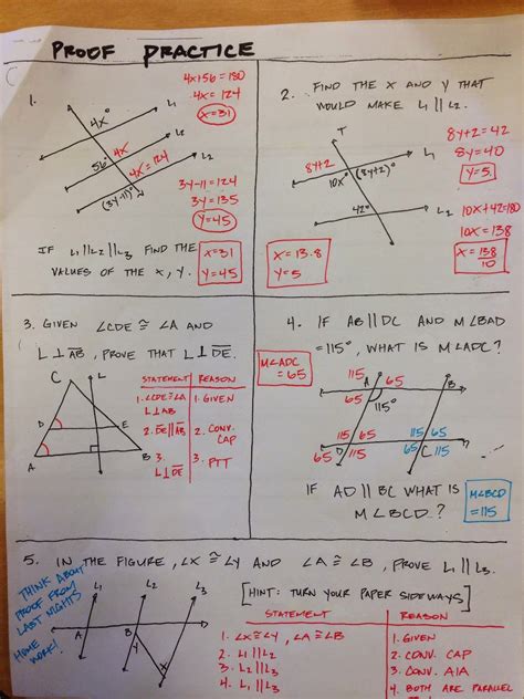 Honors Geometry Vintage High School Chapter 3 Proof Practicestudy Guide