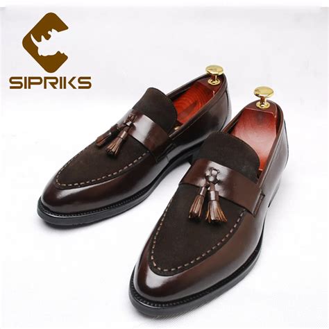 Buy Sipriks Dark Brown Leather Designer Loafers Men