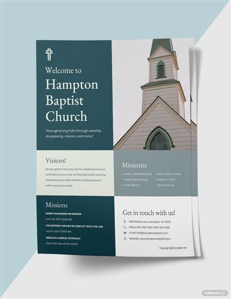 Printable Church Bulletin Template In Psd Illustrator Pages Indesign