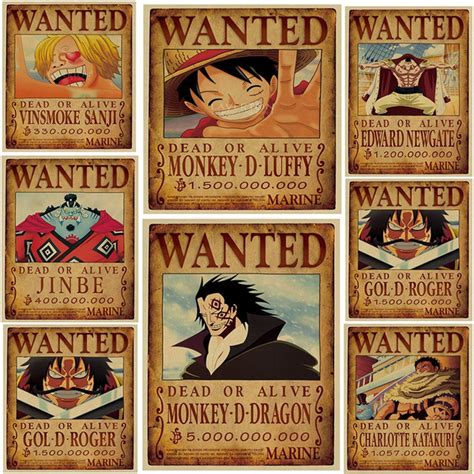 Roger memiliki harga buronan 5,5 miliar belly yang paling tinggi saat ini di one piece. 2018 New Vintage Anime Wanted One Piece Poster Figure Collection Luffy Jack Roger Kraft Paper | Wish