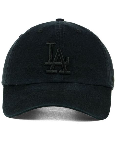 47 Brand Los Angeles Dodgers Black On Black Clean Up Cap And Reviews