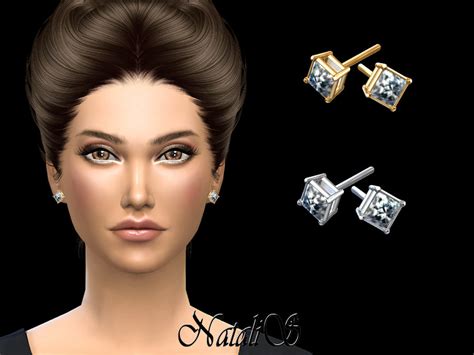 The Sims Resource Natalisprincess Cut Stud Earrings