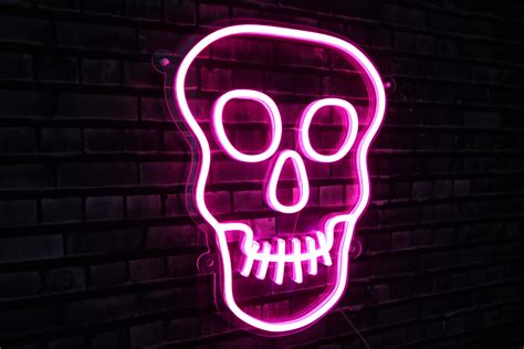 pink skull custom led neon sign 17x13 us seller