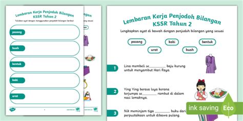 Latihan Bahasa Melayu Tahun Penjodoh Bilangan Latih Tubi Tatabahasa Riset
