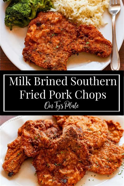 Be sure to serve them with mashed potatoes, a veggie, and gravy. Milk Brined Southern Fried Pork Chops ~ On Ty's Plate