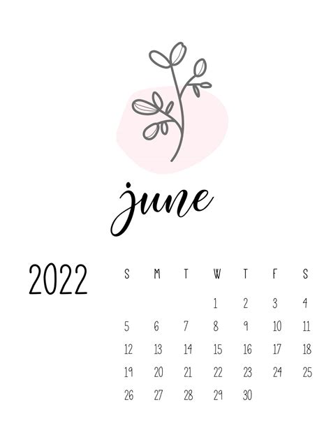 A Calendar With The Word June On It And A Small Plant In The Middle Is