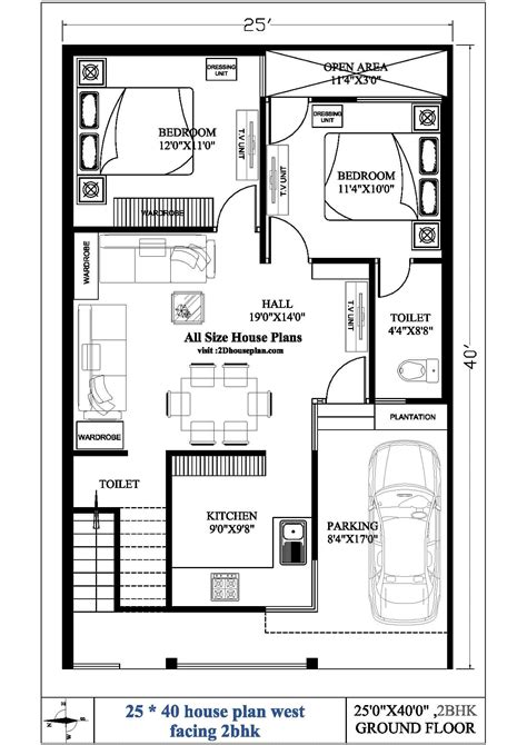 First Floor Plan For West Facing Plot