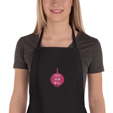 Cast Iron Will Embroidered Apron | Embroidered apron ...