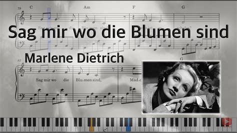 Sag Mir Wo Die Blumen Sind Piano Tutorial Marlene Dietrich Lyrics And Chords Free Sheet Music