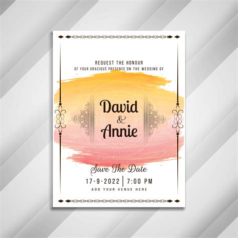 Abstract Beautiful Wedding Invitation Card Design 254656 Vector Art At