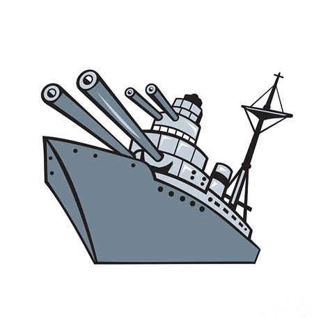 Cartoon Ww2 Battleship