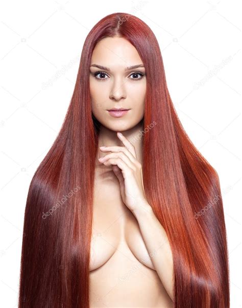 Nackte Frau Mit Langen Roten Haaren Stockfotografie Lizenzfreie