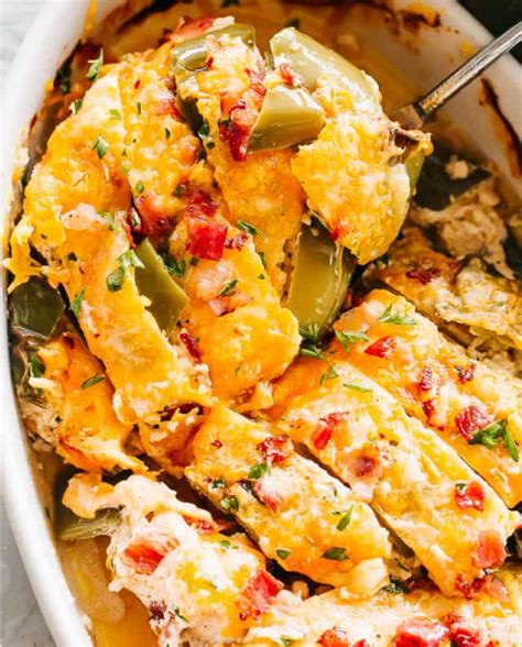 Pour into a greased casserole dish. Jalapeño Popper Chicken Casserole - Cake Cooking Recipes