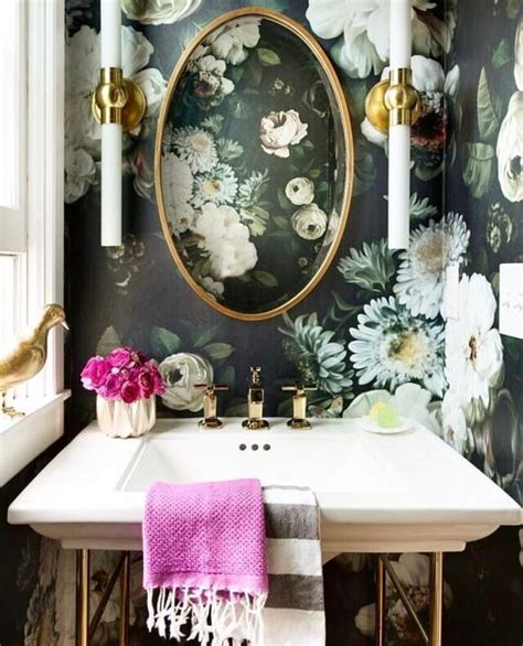 A Case For Floral Wallpaper Powder Room Design Bathroom Interior