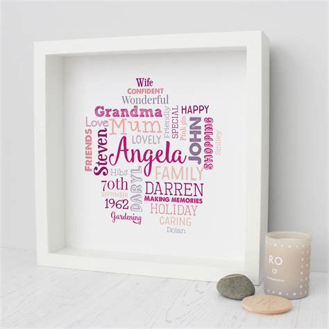 Personalised Grandma Nanny Nana Word Art Print By Hope And Love