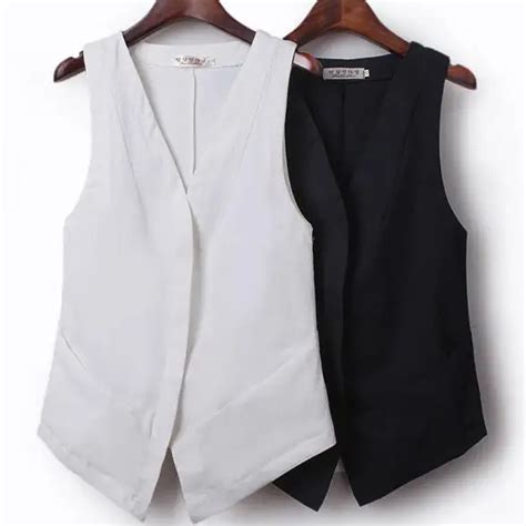 Plus Size 3xl Cotton Linen Waistcoats Women Vest Short Summer Slim Casual Tank Tops Sleeveless