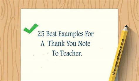 25 Best Examples For A Thank You Note To Teacher All Assignment