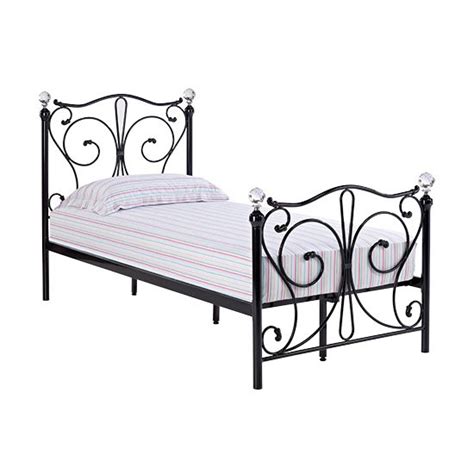 Its clean, modern structure brings a touch of sophistication to any décor, with the bold black colour working with a. Firenze Single Metal Bed Frame with Crystal Knobs | Metal ...