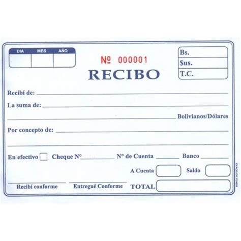 A Receipt Is Shown With The Words Recibo On It