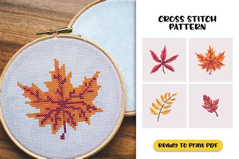 Autumn Cross Stitch Pattern Set Graphic By Pin Crafter · Creative Fabrica