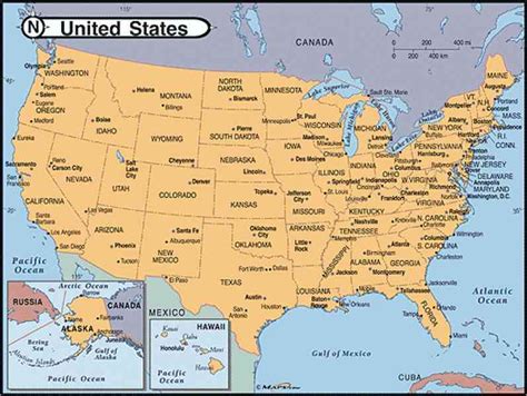 United states map and satellite image. Map Of The United States Major Cities - HolidayMapQ.com