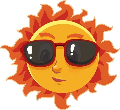 Sun Cartoon Character Wearing Sunglasses On White Background 1945505 Vector Art At Vecteezy