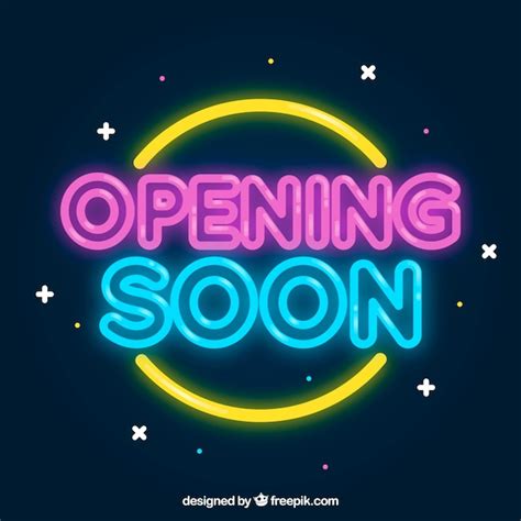 Opening Soon Background With Typography Neon Style Free Vector