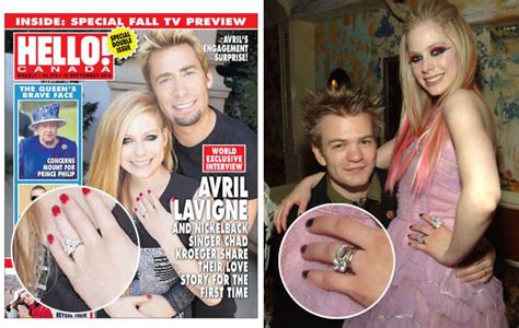 Avril Lavignes Engagement Rings How Does Her New One Compare To Her Old One