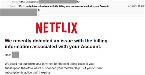 Another Year Another Netflix Email Scam Phishing Email Impersonating