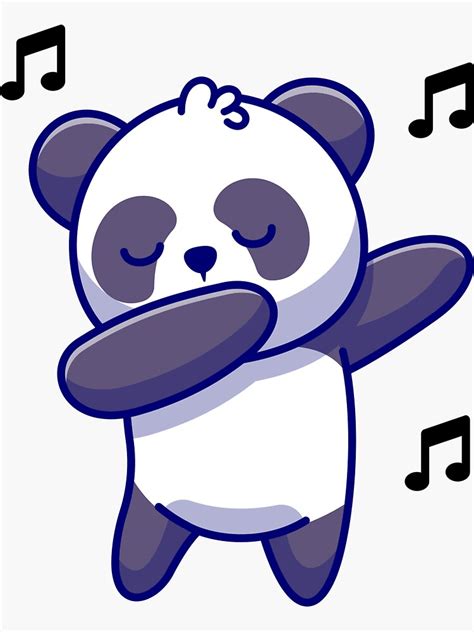 cute dancing panda sticker riset