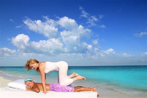 caribbean beach therapy shiatsu massage on knees stock image image of knees beautiful 18998953
