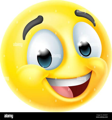 Happy Smiling Cartoon Emoji Emoticon Face Icon Stock Vector Image And Art