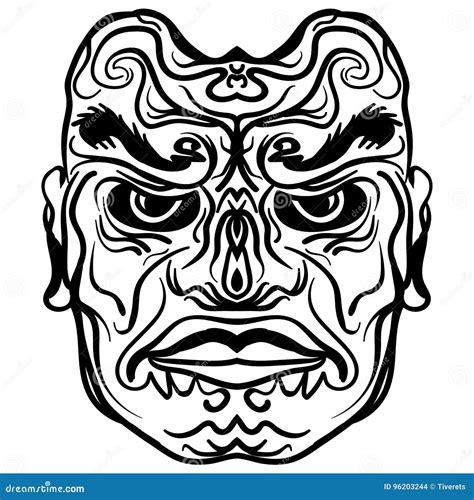 Tattoo Design Of Tribal Mask Illustration Stock Vector Illustration