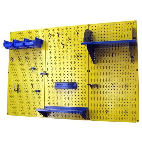 Wall Control Storage Systems 4 Metal Pegboard Standard Tool Storage Kit Yellow Toolboard