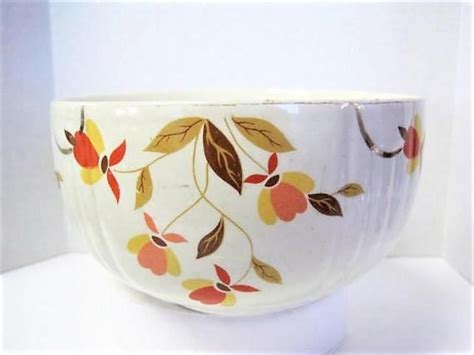 Vintage Hall Jewel Tea Large Mixing Bowl Autumn Leaf Bowl Etsy