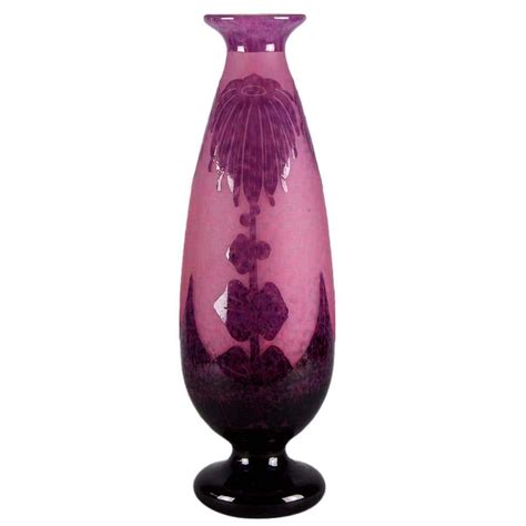 Art Deco Cameo Glass Vase Décor Dahlia By Le Verre Francais At 1stdibs