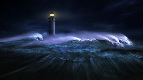 Picture Of A Lighthouse In A Storm ~ La Jument Lighthouse At The