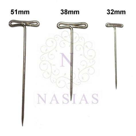 T Pins Nickel Plated Hard Steel 3 Sizes Nasias Buttons
