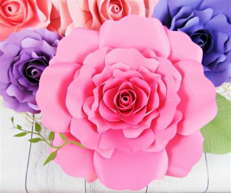 Giant Paper Rose Patterns And Tutorials Diy By Catchingcolorflies