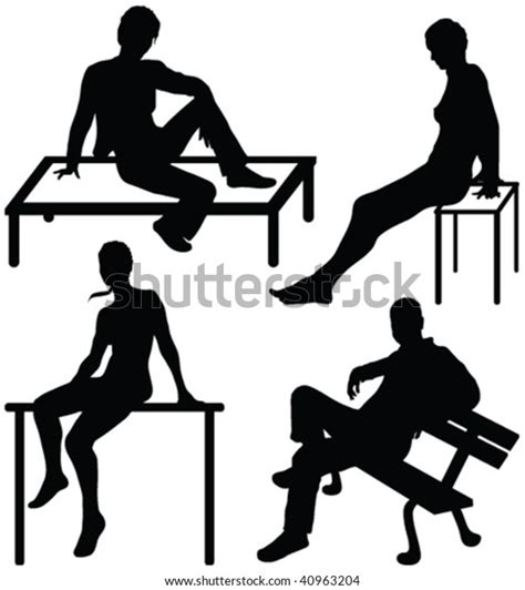 People Sitting Silhouettes Vector 스톡 벡터 로열티 프리 40963204 Shutterstock