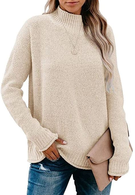 ybenlow womens turtleneck oversized sweaters batwing long sleeve chunky loose pullover knit