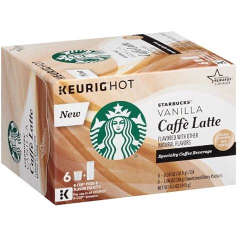 Starbucks Vanilla Caffe Latte K Cup Pods Flavor Packets 6 Ct Foods Co