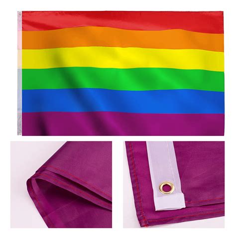 Whaline 12 Pack Gay Pride Rainbow Flag Set 3x5ft Large Flag 164ft Rainbow Banners Bunting