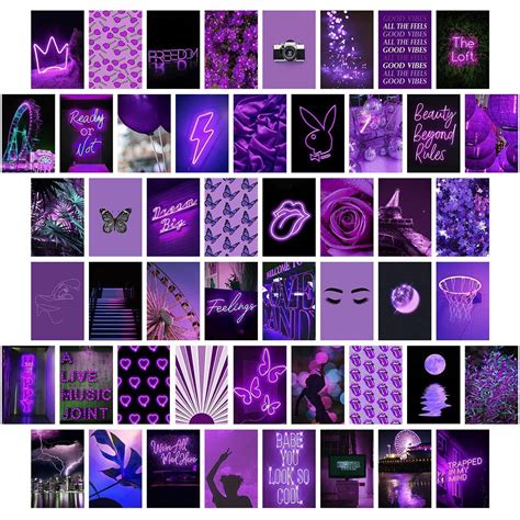 Purple Wall Collage Kit Gambar Estetik Dekorasi Ubuy Malaysia